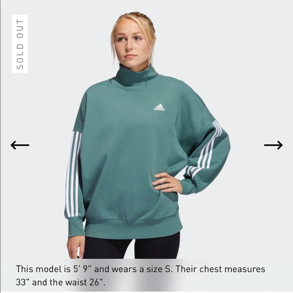 Adidas Mock Neck Pullover Sweater